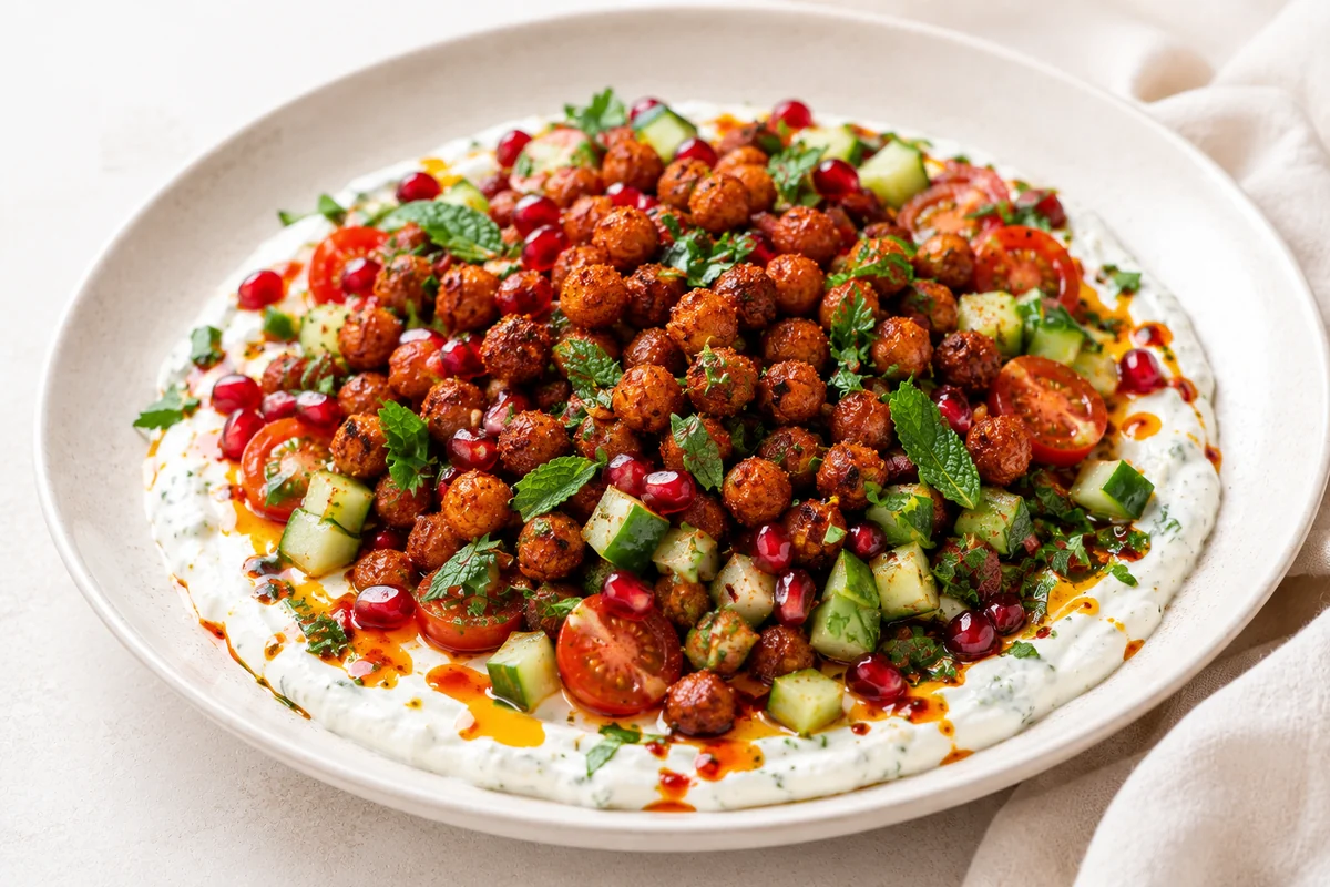 Crispy Harissa Chickpea Salad