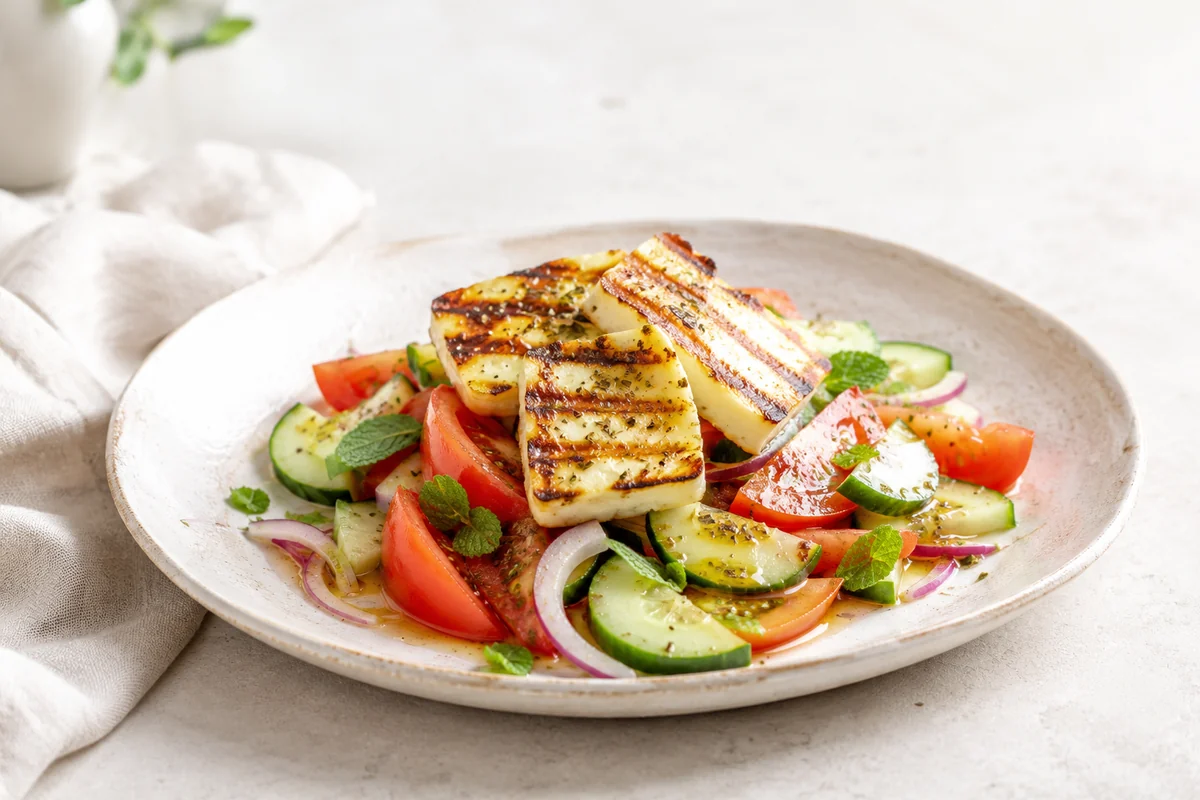 Grilled Halloumi & Tomato Salad